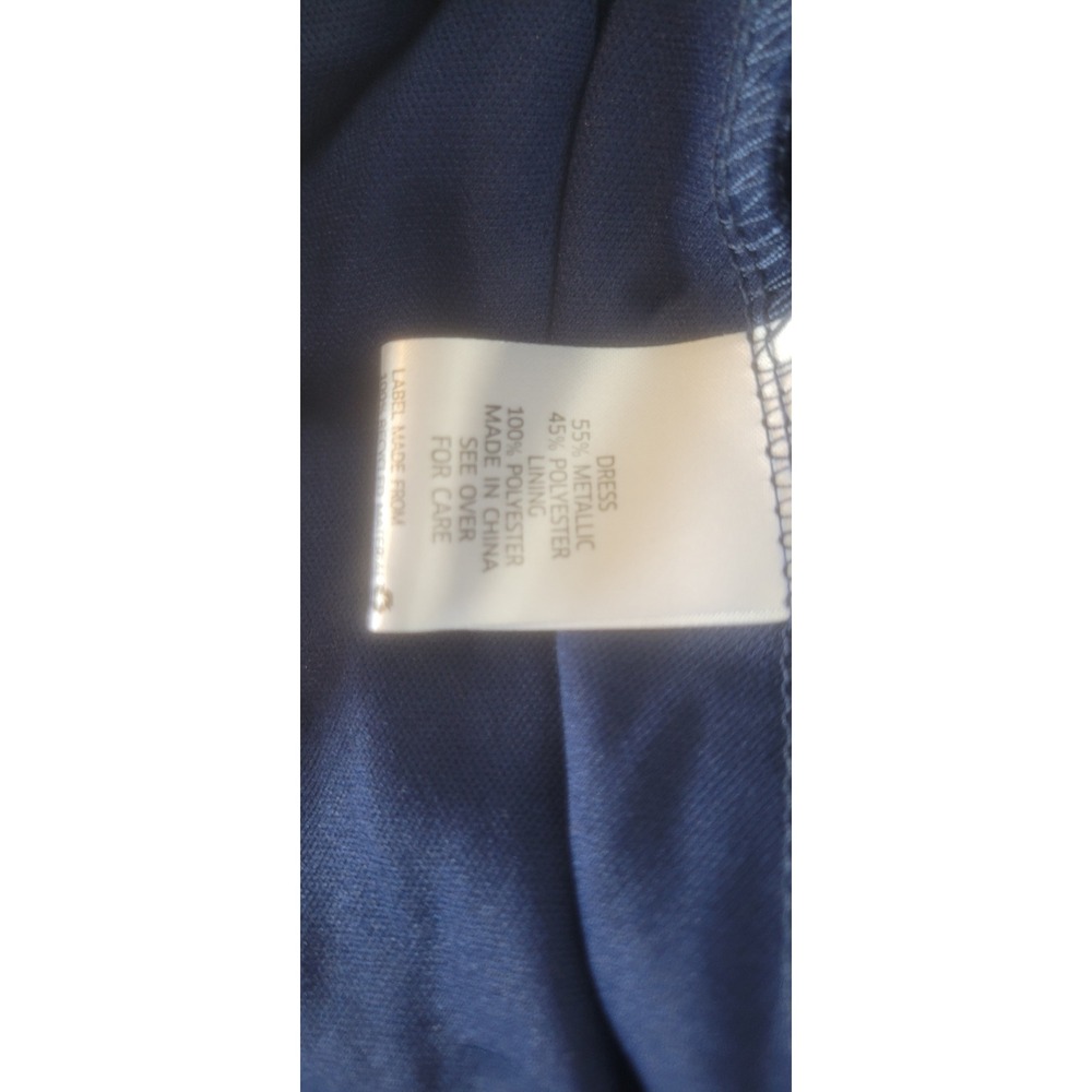 By & By Girl Navy Blue Metallic Sequin Floral Pleated‎ Party Dress 14.5 NWT - Picture 6 of 7